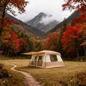 Tenda da Campeggio Grande a Due Piani con Due Camere da Letto e Un Soggiorno, Tessuto Oxford 210D, Resistente a Vento e Pioggia, Spaziosa per Più Persone, 4 Tende - Product Image 2