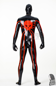 Costume <span class=keywords><strong>da</strong></span> uomo in lattice nero con motivo a ragno, con cappuccio, guanti e calzini inclusi, spessore 0,4 mm - Product Image 2