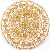 Vaisselle de luxe pour fête de mariage, sous assiettes à chargeur en verre, en or avec couronne de décoration, 24 pièces