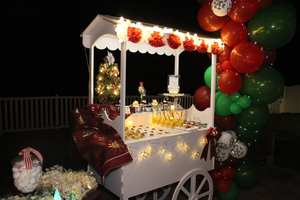 YNカスタムスウィートデザートカートケーキディスプレイウッドホワイトキャンディーカートフラワーキャンディーカートホイール付き - Product Image 5