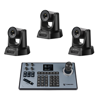 Cámara PTZ de Transmisión en Vivo (3 Piezas), Zoom 20x, USB HD-MI, Cámara PTZ para Conferencias y Controlador de Joystick para Iglesias, Eventos de YouTube