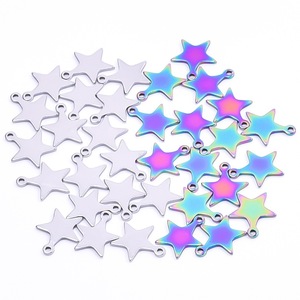 Pendentif étoile à cinq branches en acier inoxydable plaqué sous vide, breloques de bijoux DIY pour boucles d'oreilles et colliers - Product Image 5