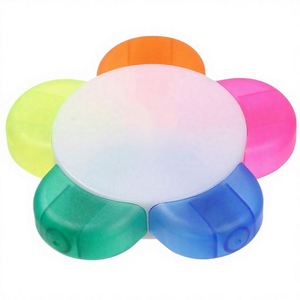 Cadeau promotionnel, stylo surligneur multicolores en forme de fleur 5 en 1, surligneur personnalisé avec logo, cadeaux publicitaires - Product Image 3