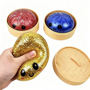 Jouet Squishy en forme de boulette à paillettes, extensible, à remontée lente, anti-stress pour enfants, jouet sensoriel pour soulager l'anxiété - Product Image 1