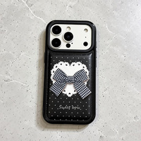 Coque de téléphone mignonne avec nœud papillon, design esthétique et féminin pour iPhone 17 18 Pro Max 16 Pro 15 14 13 11