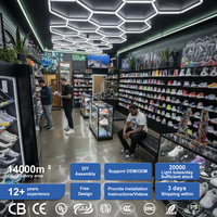 Éclairage de magasin de détail, système de grille modulaire à haute luminosité, lampe de plafond commerciale, montage facile, lumière LED hexagonale