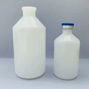 100ml 250ml HDPE plastic medicinal bottle with rubber stopper and aluminum cap