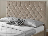 Modernes Lederbett mit Stauraum und Diamantknöpfen, Komfortabler Kunststoffrahmen, Weiches Bett in Doppelgröße 4Ft 6