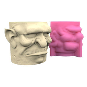 3D Nouveauté Facile à Grain Fin Yeux Fermés Diable Forme DIY Silicone Béton Résine Plâtre Pot Vase Moule - Product Image 5