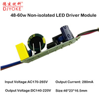 Alimentation de pilote LED non isolée 25-60*1W 220V avec 2 ans de garantie à sortie unique
