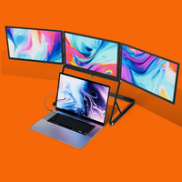 Moniteur portable triple écran 15,6'' FHD 1080P IPS ultra-fin / USB-C Plug&Play pour ordinateur portable, Mac, Windows, Linux, usage professionnel, 100% sRGB