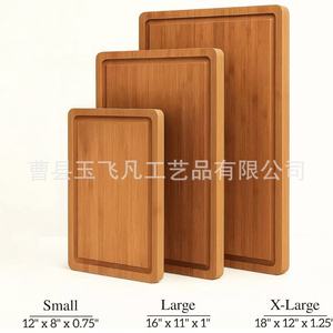 Tabla de cortar de madera, rectangular, antideslizante, para cocina, 45,7x30,5 cm - Product Image 3