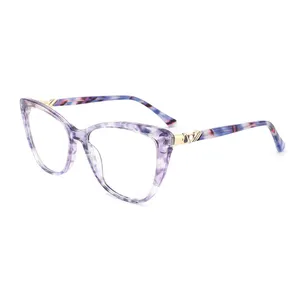 2023 Trend New Fashion Design Women Ladies Square Acetate Optical Frame Mix Color with Customised Logo