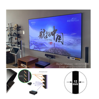 Écran de projection laser UST ALR Telon 90'' 16:9 avec cadre fin fixe, tissu en cristal noir, gain 0,8 pour home cinéma