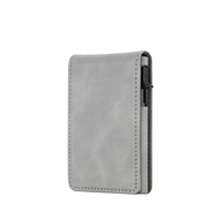 Porte-cartes magnétique professionnel haut de gamme, couleur unie, avec système pop-up, portefeuille en cuir fin, classique, rétro, portable, unisexe, organiseur de voyage