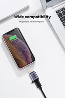 Adaptador USB2.0 480Mbps Micro USB C a Tipo C Macho Hembra, 12W 2.1A, Puerto de 8 Pines para Laptop, Teléfono Móvil, Carga Rápida, Transferencia de Datos