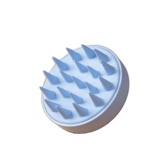 Brosse de massage du cuir chevelu en silicone ronde avec logo personnalisé, brosse de massage du cuir chevelu, brosse de gommage des cheveux - Product Image 5