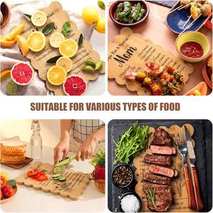 Planche à découper festonnée en bambou, planches à charcuterie décoratives avec recette imprimée, poème floral pour femmes, présentoir de cuisine - Product Image 6