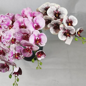 Orquídeas artificiales con estampado 3D, decoración de boda, 9 cabezas, tacto Real - Product Image 4