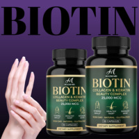 Capsules de biotine OEM ODM à marque privée pour la force des cheveux, de la peau et des ongles, soutien quotidien pour le bien-être et la beauté, complément alimentaire pour adultes
