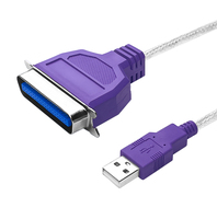 Câble d'imprimante USB vers CN36 1.5M USB vers parallèle IEEE 1284 Câble de connecteur d'adaptateur d'imprimante 36 broches violet