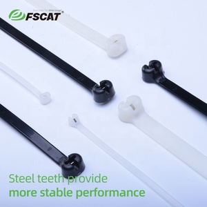 FSCAT 200mm Attache de câble noire 100 pièces 7mm Largeur autobloquante Acier inoxydable Barb Nylon 221mm Longueur - Product Image 4