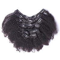 Pince à cheveux bruts en cheveux humains 100% 4B4C Afro Kinky Curly Clip Ins Extensions de cheveux vierges brésiliens