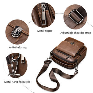 Sac à bandoulière en cuir de vache véritable Andong pour homme, petit sac à main décontracté, sac à bandoulière rétro pour homme, sac à bandoulière tendance pour homme - Product Image 6