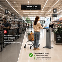 Terminal de punto de venta con pantalla táctil grande de 21.5 pulgadas, kiosco interactivo de autoservicio para pedidos en restaurantes, comida rápida, cafeterías y tiendas.