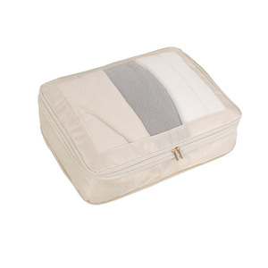 Travel Clothing <b>Bag</b> Set Rectangle Polyester <b>Compression</b> Storage Organizer For Luggage Daily Use Solid Color - Product Image 5