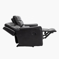 Ensemble de canapés inclinables modernes en cuir et bois 3+2+1, inclinaison manuelle, pivotants, meubles de salon avec console et porte-gobelets