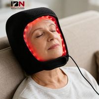 Casque et chapeau de croissance capillaire LED IBN IBN23 avec lumière rouge et bleue, 164 LED, design portable