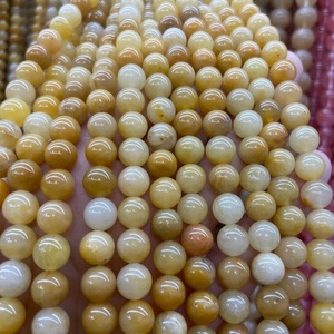 Cuentas Sueltas de <span class=keywords><strong>Jade</strong></span> Dragón Amarillo Natural de 6mm y 8mm, Cuentas Redondas de Ágata de <span class=keywords><strong>Jade</strong></span> Amarillo Antiguo, Cuentas Baratas para Hacer Pulseras - Product Image 2