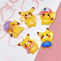 Breloques en résine mignonnes de style dessin animé Pokémon pour remplissage de slime, maison de poupée, artisanat DIY, coque de téléphone, frigo, pince à cheveux