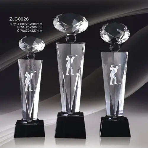 Copa de cristal de alta calidad, Golf, fútbol, baloncesto, trofeo de fútbol europeo, trofeo de cristal