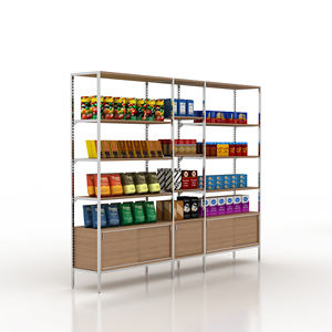 Розничная продажа, кофейная цепочка, деревянные металлические стеллажи из МДФ, напольная стойка, модульные магазинные полки и витрины - Product Image 2