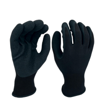 Gants de protection antidérapants en mousse de latex noir avec écran tactile 5 doigts pour l'ingénierie professionnelle