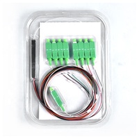 Répartiteur PLC à faisceau mini, mode simple, APC UPC, tube en acier, fibre optique, avec ou sans connecteur, 1x2, 1x4, 1x8, 1x16, 1x32, 1x64