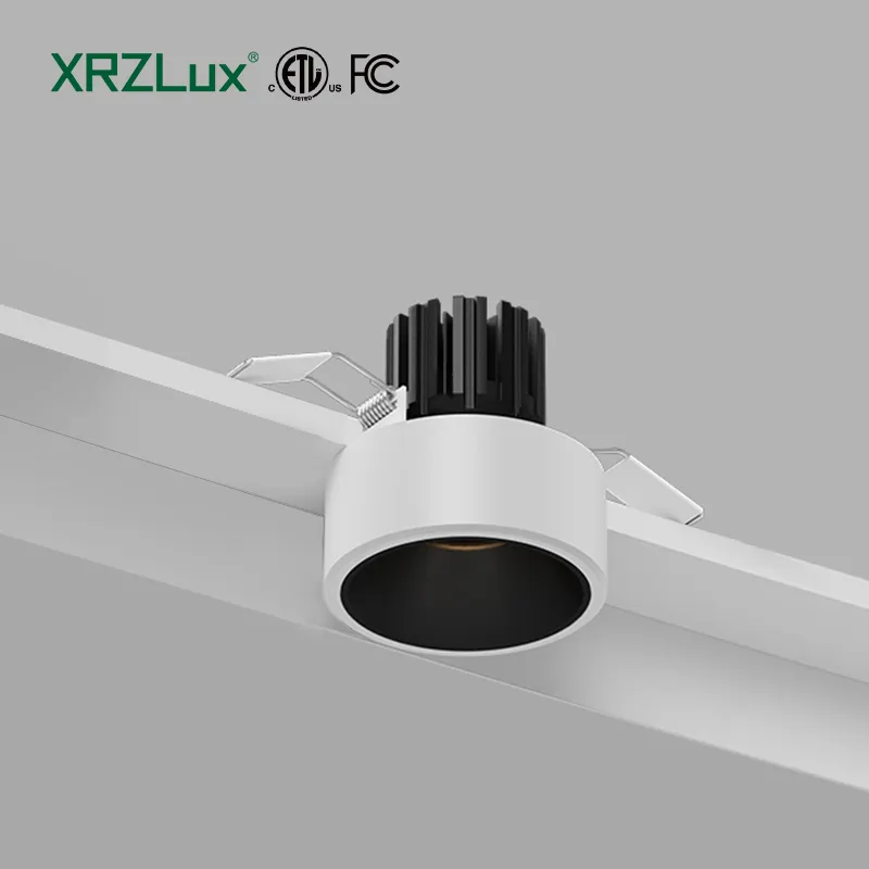 XRZLux תאורת תקרה גבוהה CRI 75 מ""מ גזרה 15W אנטי בוהק מתכוונן זרקור LED שקוע למחצה עגול COB LED למטה