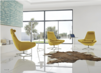Fauteuil simple nordique Biaoguan, moderne, en tissu, avec pieds en métal, fauteuil inclinable de détente, accoudoirs bas et souples, structure en bois massif, pour salon