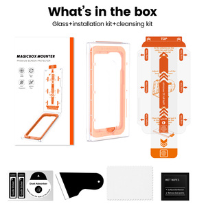 Protection d'écran en verre trempé Magic Box 9H à couverture intégrale pour <span class=keywords><strong>iPhone</strong></span> 17 16 – Kit de pose rapide et facile – Qualité supérieure pour téléphone portable - Product Image 4