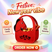Sac fourre-tout en feutre personnalisé à motif de dessin animé festif, durable, épais et léger, idéal pour les fêtes et le rangement de cadeaux