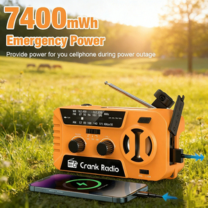 วิทยุฉุกเฉิน Alecter APH-SR12 พร้อมแบตเตอรี่สำรอง 7400mWh ใช้พลังงานแสงอาทิตย์/มือหมุน/แบตเตอรี่ วิทยุ NOAA วิทยุพยากรณ์อากาศ ไฟฉาย SOS - Product Image 3