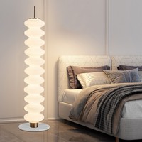 Lampes de sol LED blanches en verre avec perles d'abaque, design minimaliste moderne nordique, pour chambre à coucher, salon, décoration de chevet