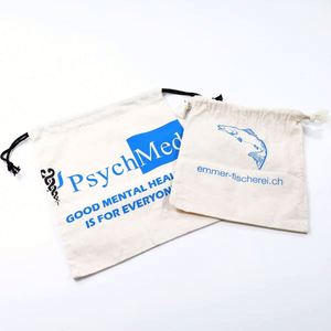 Promotional Eco-Friendly Custom Cotton <b>Pouch</b> Bag with <b>Drawstring</b> Closure for Packaging and Logo Printing - Product Image 2