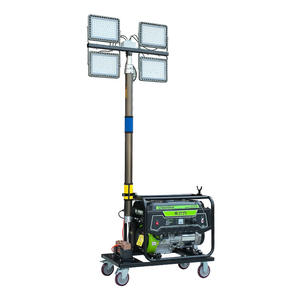 Torre de Iluminación Móvil de Acero Inoxidable con 4 Lámparas LED de 200W y Generador de Gasolina de 3KW con Elevación Manual para Exteriores - Product Image 3