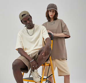 Camiseta Personalizada de Algodón 100% de 300 g/m² con Corte y Confección a Medida, Impresión de Camisetas de Alto Gramaje con Lavado Ácido, Camiseta con Logotipo Personalizado para Hombre - Product Image 1