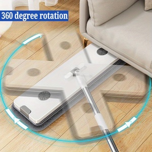 For JOYBOS 16'' Large Flat Floor Mop and Bucket System with Magic Handle and Steel Pole Floor <strong>Cleaning</strong> <strong>Tool</strong> with Wringer Set - Product Image 3