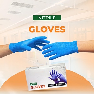 Gants de nitrile jetables sans poudre pour fabricants, gants d'examen en nitrile bleu sans poudre - Product Image 2