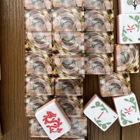 Nouvel ensemble de Mahjong américain 2026 pliable, écologique, durable et résistant à l'eau, en tuiles acryliques, motif floral moderne